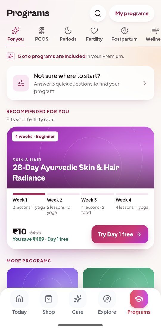 Hitaveda ऐप स्क्रीन: PCOS / PCOD सहायता